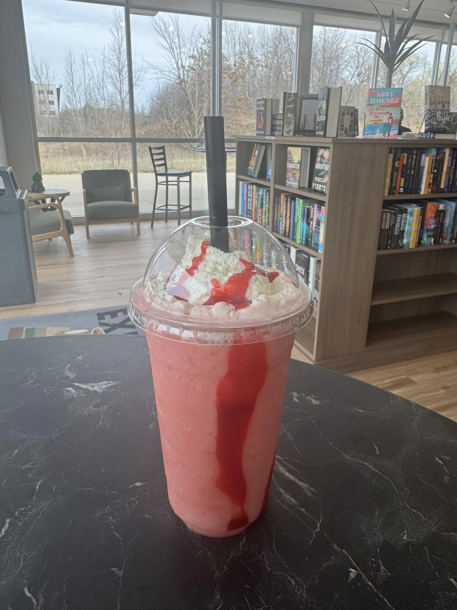Strawberry Blended Drink with Whipped Cream