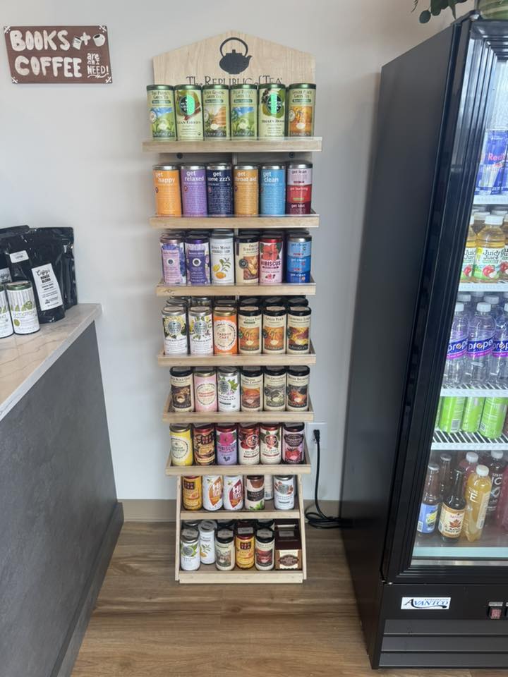 Tea Display with Canned Teas
